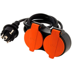 Zenitech - Rallonge étanche 2 prises avec clapet Orange 2P+T H07RN-F 3x 1,5mm² 5m
