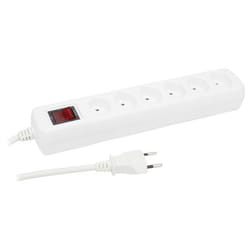 Bloc multiprise suisse 6xT13 15m - Blanc - Zenitech