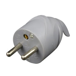 ZENITECH Fiche électrique mâle sortie coudée 16A 2P+T gris
