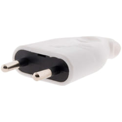 Zenitech - Fiche mâle 2P 6A latérale - Blanc