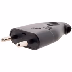 Fiche mâle 2P 6A latérale - Noir - Zenitech Fiche électrique mâle sortie latérale 2P 6A de couleur noire Convient pour câble ...