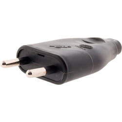 Zenitech - Fiche mâle 2P 6A - Noir