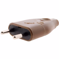 Fiche mâle 2P 6A avec sortie droite de couleur marron. Puissance max.: 3680W-230V . Convient pour câble électrique H03VVH2-F  ...