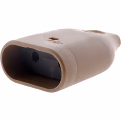 Fiche électrique femelle 2P 6A de couleur marron . Convient pour câble électrique H03VVH2-F 2x0,75mm² ou HO5VV-F 2x1mm² . Pui ...