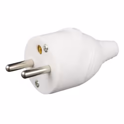 ZENITECH Fiche électrique mâle 16A 2P + T blanc