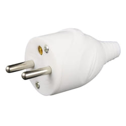 ZENITECH Fiche électrique mâle 16A 2P + T blanc