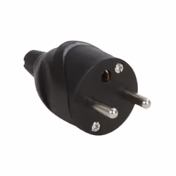 Fiche électrique mâle 2P+T 16A de couleur noire avec sortie droite. Convient pour câble électrique HO5VV-F 3 G1/3 G1,5mm². Pu ...