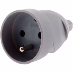 Fiche électrique femelle 2P+T 16A de couleur grise. Convient pour câble électrique HO5VV-F 3G1/3G1,5mm² Puissance 3680W max s ...