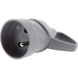 Zenitech - Fiche femelle anneau 1 prise 16A 2P+T - Gris