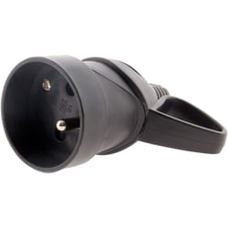 Fiche femelle anneau 1 prise 16A 2P+T - Noir - Zenitech