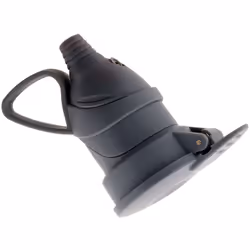 Fiche électrique femelle à clapet 2P+T 16A de couleur grise . Convient pour câble électrique HO5VV-F 3G1/3G1,5mm² . Puissance ...