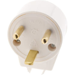 Zenitech - Fiche mâle 20A coudée 2 p+t - Blanc