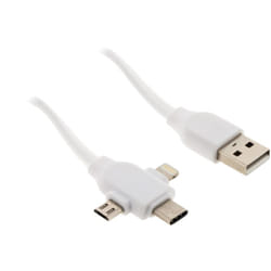Câble usb universel avec triple sortie usb-c, Micro usb et Lightning pour iPhone / iPad Zenitech