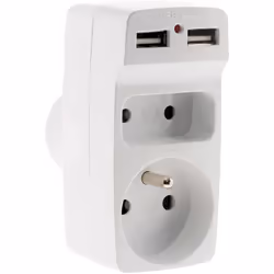Caractéristiques de la multiprise biplite 2P 6A + 2P+T 16A + chargeur USB - Zenitech : Modèle : multiprise biplite + USB Coul ...