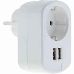 Caractéristiques de la prise murale Schuko + USB - Zenitech : Modèle : prise murale Couleur(s) : blanc Intensité : 16A Avec u ...