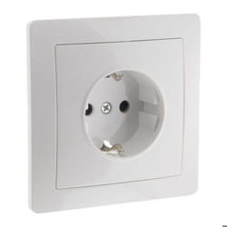 Prise encastrée Schuko - Blanc - Orys - Zenitech
