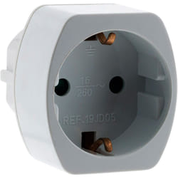 Zenitech - Adaptateur électrique mâle France - femelle Schuko Blanc