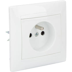 Prise 2P+T encastrée Zyna - Blanc Zenitech