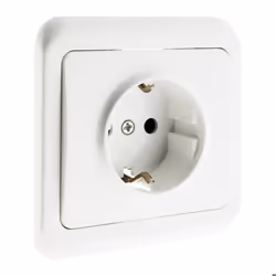 Prise encastrée Schuko 10/16A - Blanc - Antaria - Zenitech