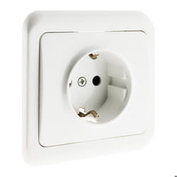Prise encastrée Schuko 10/16A - Blanc - Antaria - Zenitech