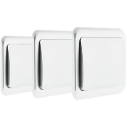 Zenitech - Lot de 3 interrupteurs simples 10A - chrome