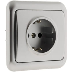 Zenitech - Prise encastrée Schuko 16A - chrome - Antaria