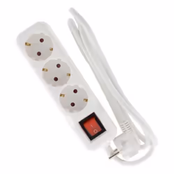 Bloc multiprise - ZENITECH - 3 prises Schuko - 16A - 5m - Interrupteur lumineux