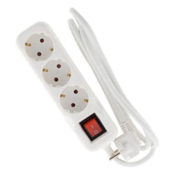 Bloc multiprise - ZENITECH - 3 prises Schuko - 16A - 5m - Interrupteur lumineux