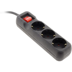 Zenitech - Multiprise Schuko + interrupteur 3x16A - 1,4m - Noir