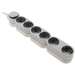 Zenitech - Multiprise Schuko 6x16A + interrupteur - 1,5m - Gris