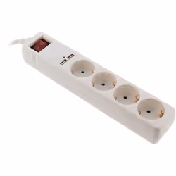 Caractéristiques du bloc multiprise Schuko 16A + 2 ports USB-A - Zenitech : Modèle : bloc multiprise Schuko Couleur(s) : blan ...