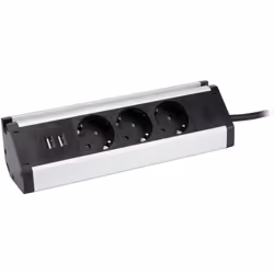 Caractéristiques de la multiprise USB + support pour smartphone - argent et noir - Zenitech : Modèle : multiprise avec suppor ...