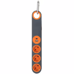 Caractéristiques de la multiprise Klipo 3x16A + crochets + lumière - Zenitech : Modèle : multiprise 3 prises Schuko avec croc ...