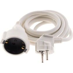 Rallonge schuko HO5VV-F 3G1,5mm² 2m - blanc Zenitech