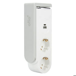 Multiprise 2 prises Schuko 16A + 2 USB A+C - Gekko - Blanc - Zenitech
