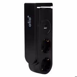 Multiprise 2 prises Schuko 16A + 2 USB A+C - Gekko - Noir - Zenitech