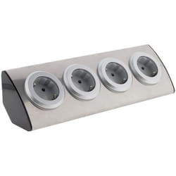 Otio - Multiprise de cuisine en angle 4 prises Schuko 16A - Gris