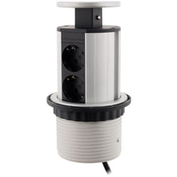 Otio - Multiprise encastrable cuisine 4 prises Schuko 16A - Blanc/Noir - Zenitech