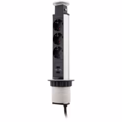 Caractéristiques de la multiprise encastrable Schuko 3 prises 16A + 2 ports USB Ø60mm - Otio : Modèle : multiprise encastrabl ...