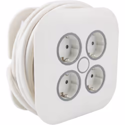 Caractéristiques de l'enrouleur domestique 4 prises Schuko 7m - blanc - Zenitech : Modèle : enrouleur domestique Couleur(s) : ...
