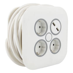 Zenitech - Enrouleur Domestique 3 Prises Schuko + 2 Usb 2,4a 7m - Blanc
