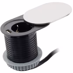 Caractéristiques du bloc prise encastrable + USB - noir : Modèle : bloc prise encastrable + USB Couleur(s) : noir Matériau :  ...