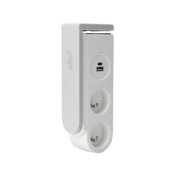 Otio - Bloc prise clipsable 2prise 2p+t et 2 chargeur usb 1,5m blc