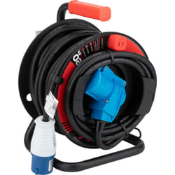 Protec - Enrouleur Schuko/CEE P17 20m - Noir/Bleu