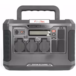 Station d'énergie portable Advance 1500 - Protec Marque : Protec Modèle : Advance 1500 Puissance : 1500W Capacité de la batte ...