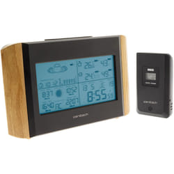 Zenitech - Station météo effet bois avec capteur sans fil (IP44)