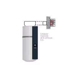 Description générale Ventouse horizontale Ø 80 pour chauffe-eau Aeromax 5, conçue pour un usage avec des chauffe-eaux thermod ...