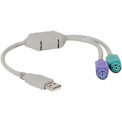 Connect 040864, USB, PS/2, VGA, Gris, Mâle, Femelle