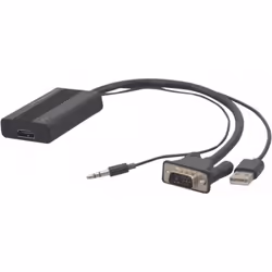Hypertec 051223-HY, VGA (D-Sub) + 3,5 mm, HDMI, Mâle, Femelle, Droit, Droit