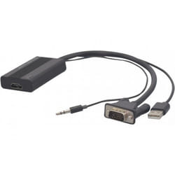 Hypertec 051223-HY câble vidéo et adaptateur VGA (D-Sub) + 3,5 mm HDMI Noir
